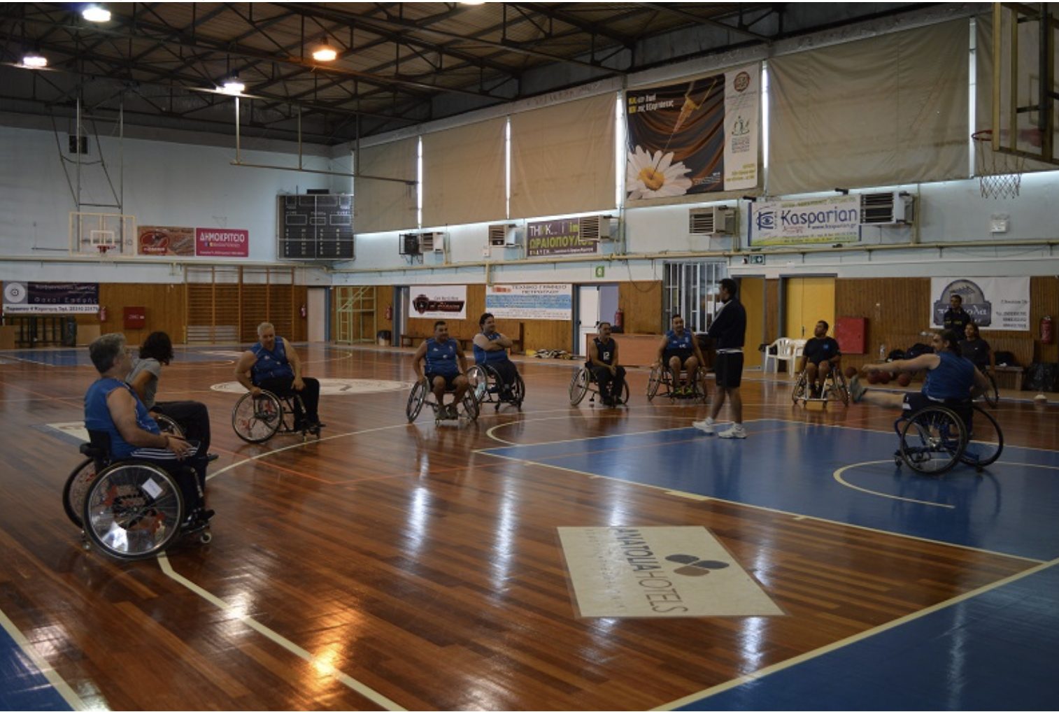 group of people in the basketball court